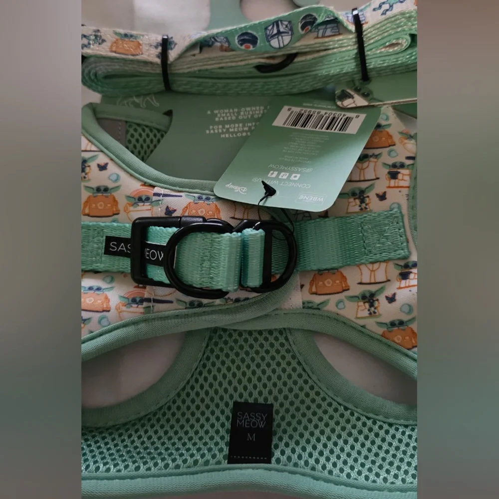 Sassy Meow Star Wars The Mandalorian Harness, Collar and Leash Set (M)